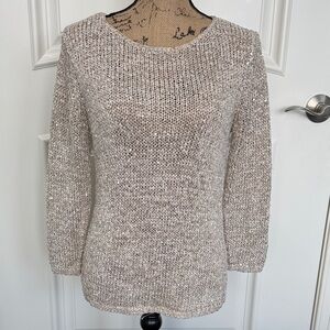 Chico's Gold Knit Scoop Neck Sweater